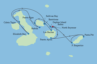 Expedition Cruises | 7-Night Galapagos Inner Loop Itinerary Iinerary Map