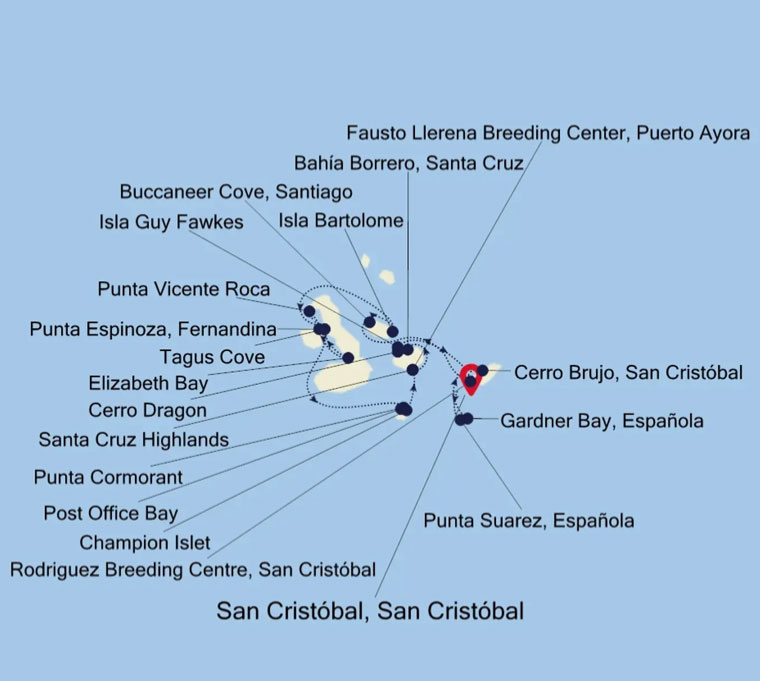 Expedition Cruises | 10-Night Galapagos Expedition Cruise Iinerary Map