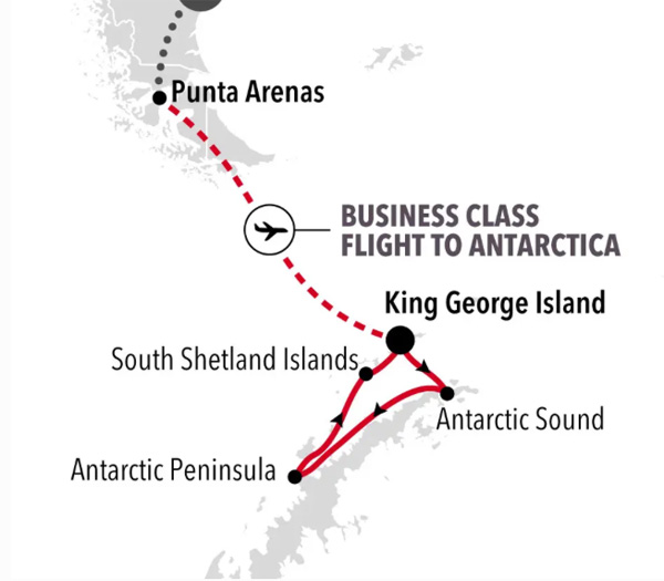 Expedition Cruises | 6-Night Antarctica Bridge Expedition Iinerary Map