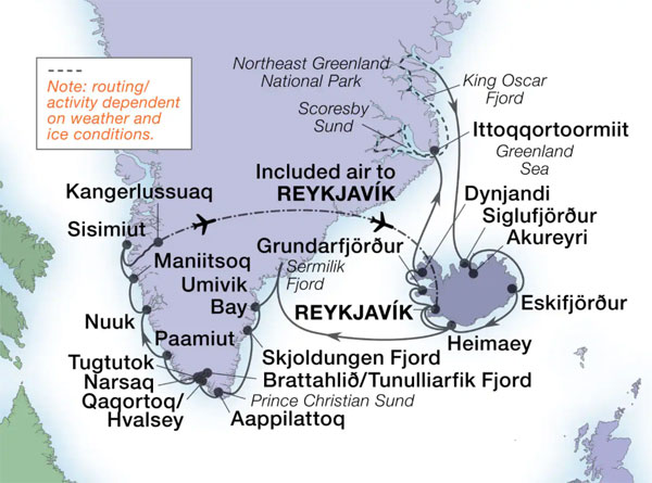 Expedition Cruises | 29-Night Islandic Sagas & Indigenous Cultures Iinerary Map