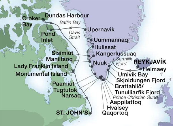 Expedition Cruises | 28-Night Indigenous Cultures & The Canadian Arctic Iinerary Map