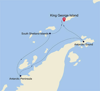 Expedition Cruises | 6-Night Antarctica Cruise: King George Island Iinerary Map