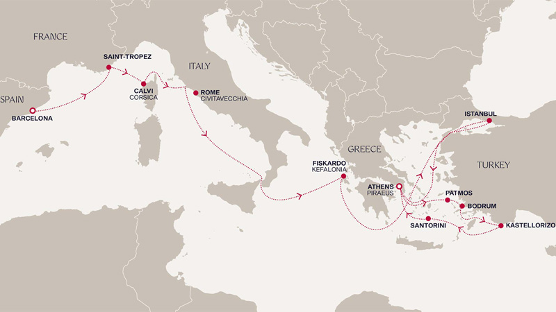 Expedition Cruises | 17-Night Exploration of Mediterranean Empires Iinerary Map