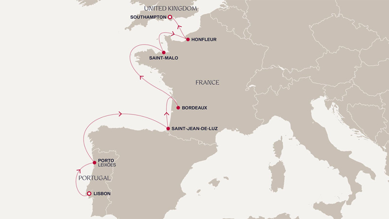 Expedition Cruises | 9-Night Taste of Bordeaux & Impressions of Brittany Iinerary Map