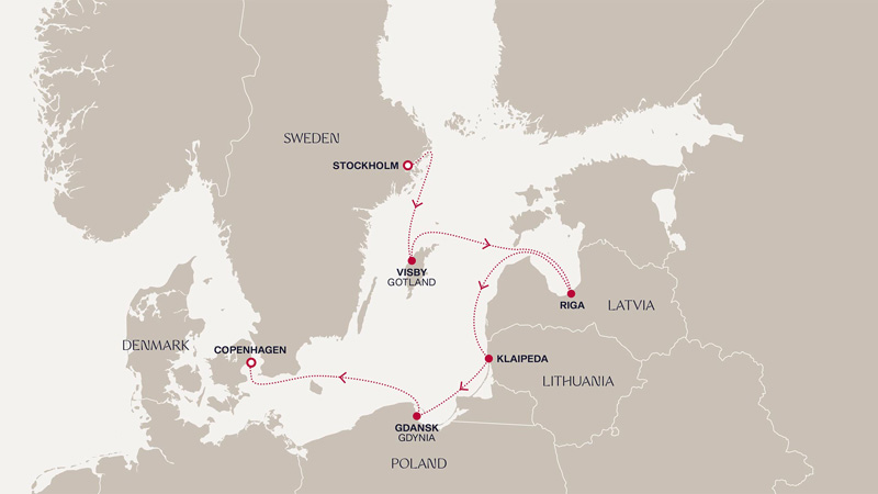 Expedition Cruises | 7-Night Baltic Beaches & Hanseatic History Iinerary Map