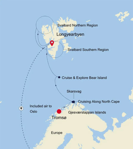 Expedition Cruises | 9-Night Arctic Expedition Cruise Iinerary Map